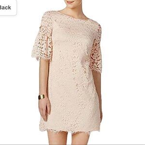 NWT Vince Camuto Peach Lace Bell Sleeve Sheath Dress